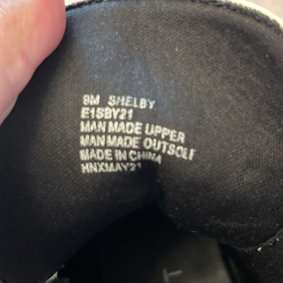 ESPRIT White and Black Shelby Booties White Vegan Leather Combat Boots Size 9 - Picture 12 of 12